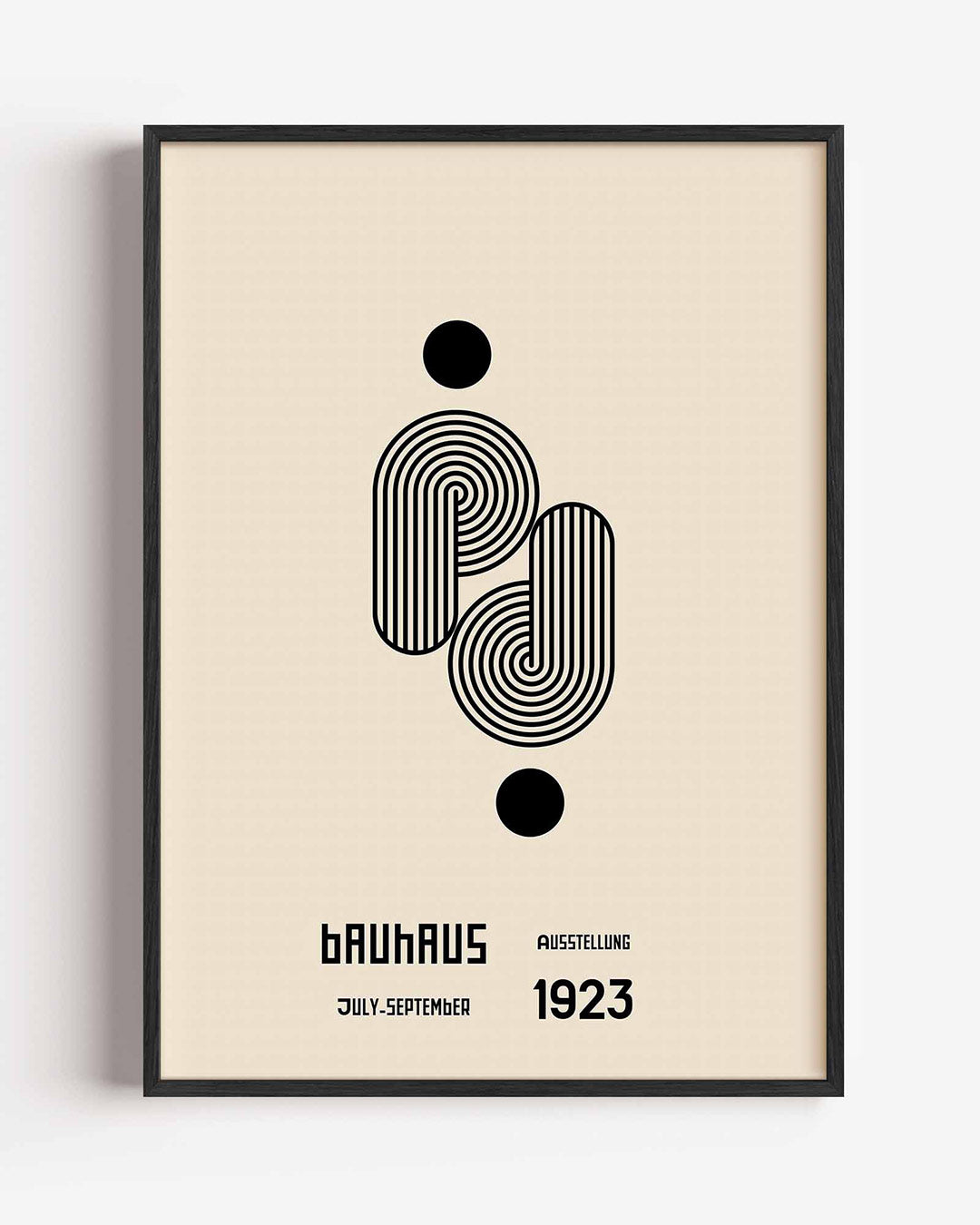 Lijnen en cirkelvormen – staande Bauhaus poster als wanddecoratie