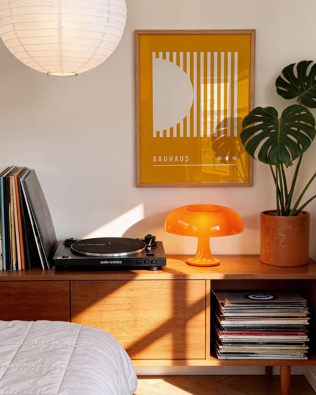 Lijnen en vlakken – geometrische Bauhaus poster in staand formaat