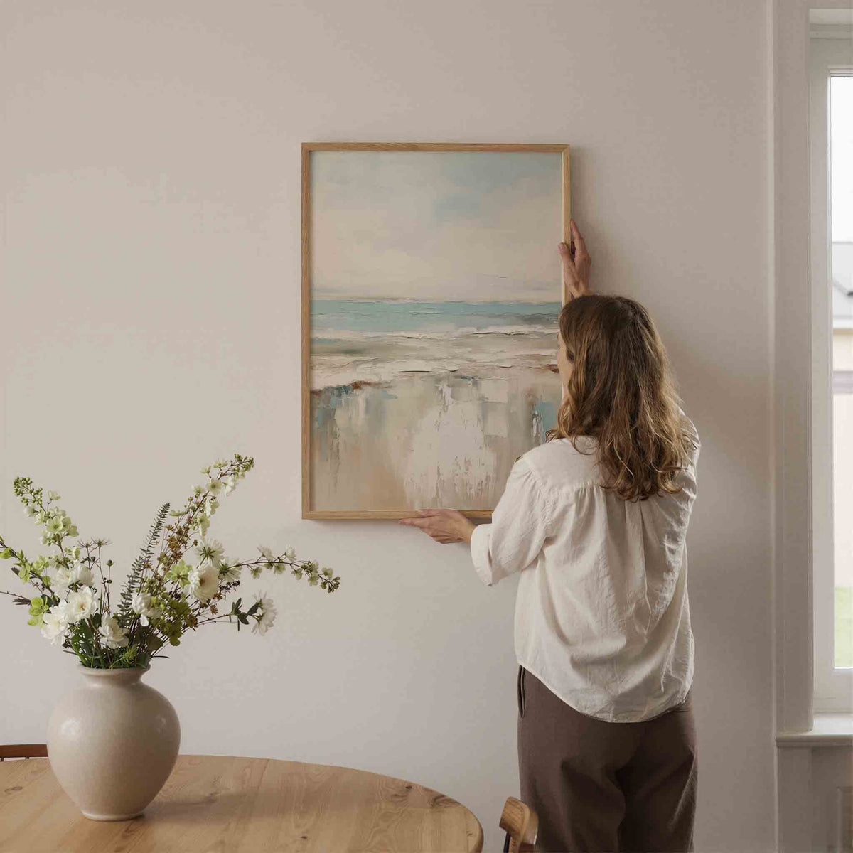 Strand en zee – botanische wandkunst als portret poster