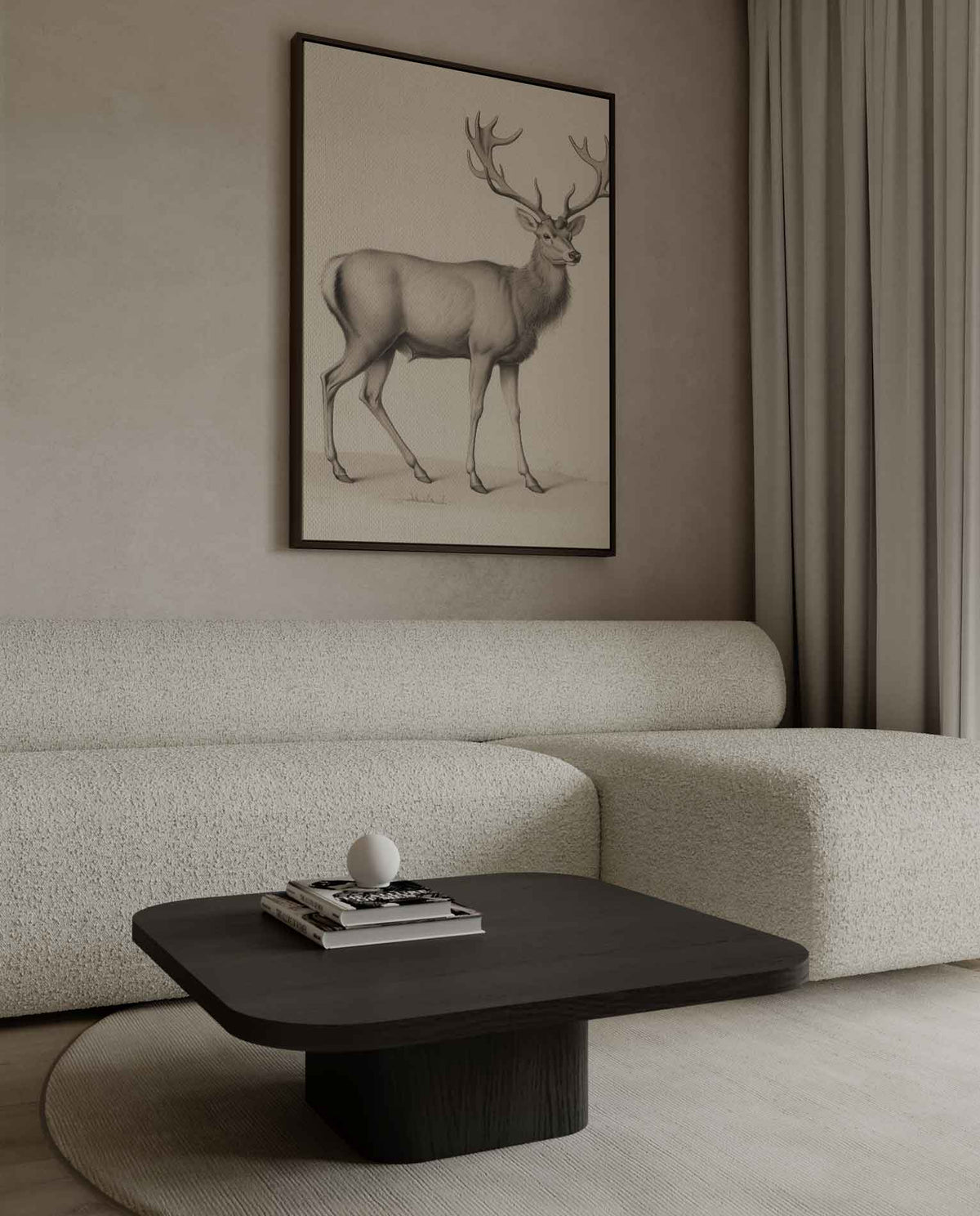 Elegante Hertenschets – dibond wanddecoratie in staand formaat