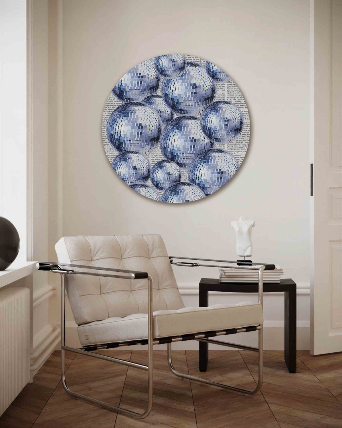 Spiegelbollen – Pop Art muurcirkel als ronde wanddecoratie