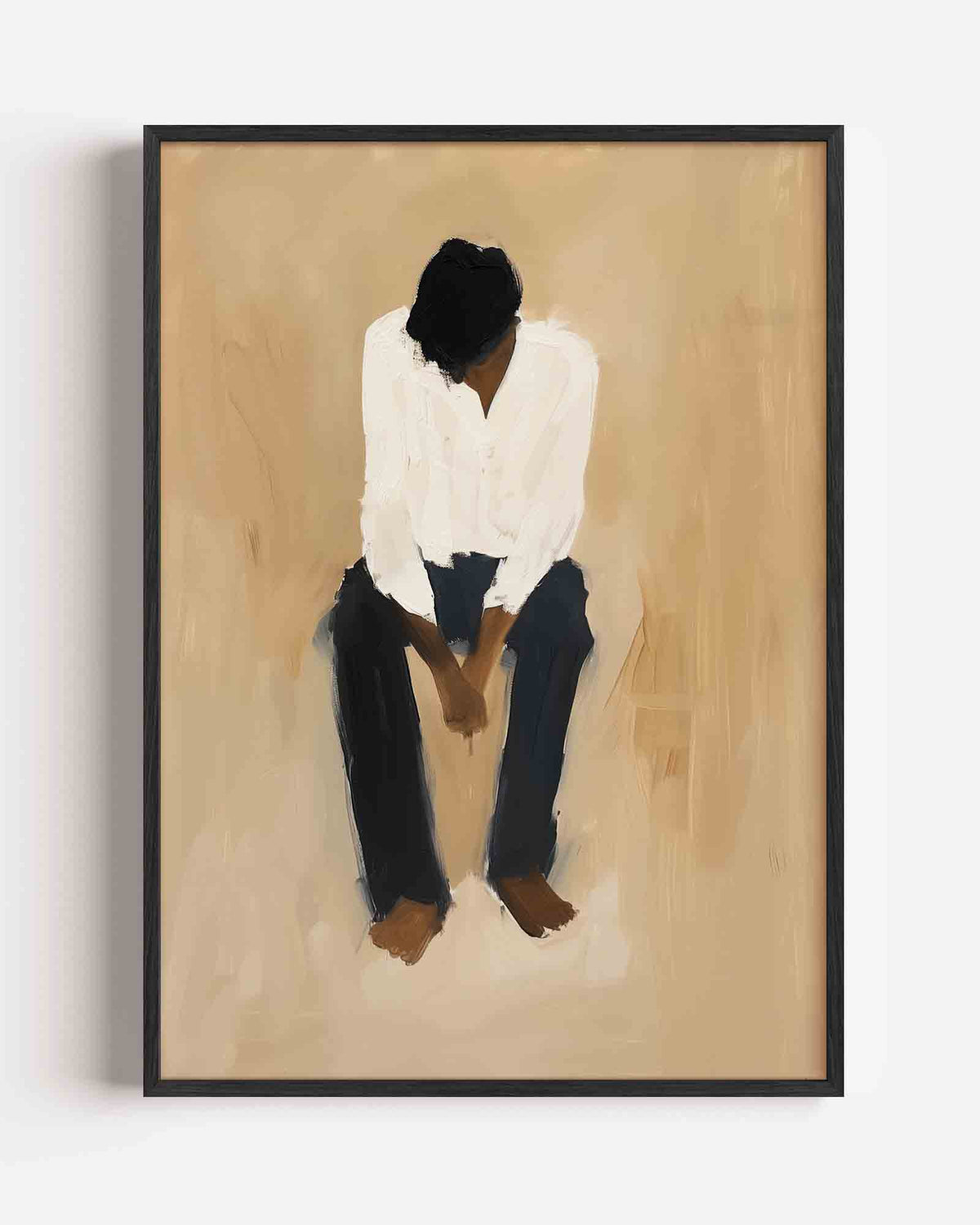 Zittende figuur – hedendaagse illustratie portret poster als wanddecoratie