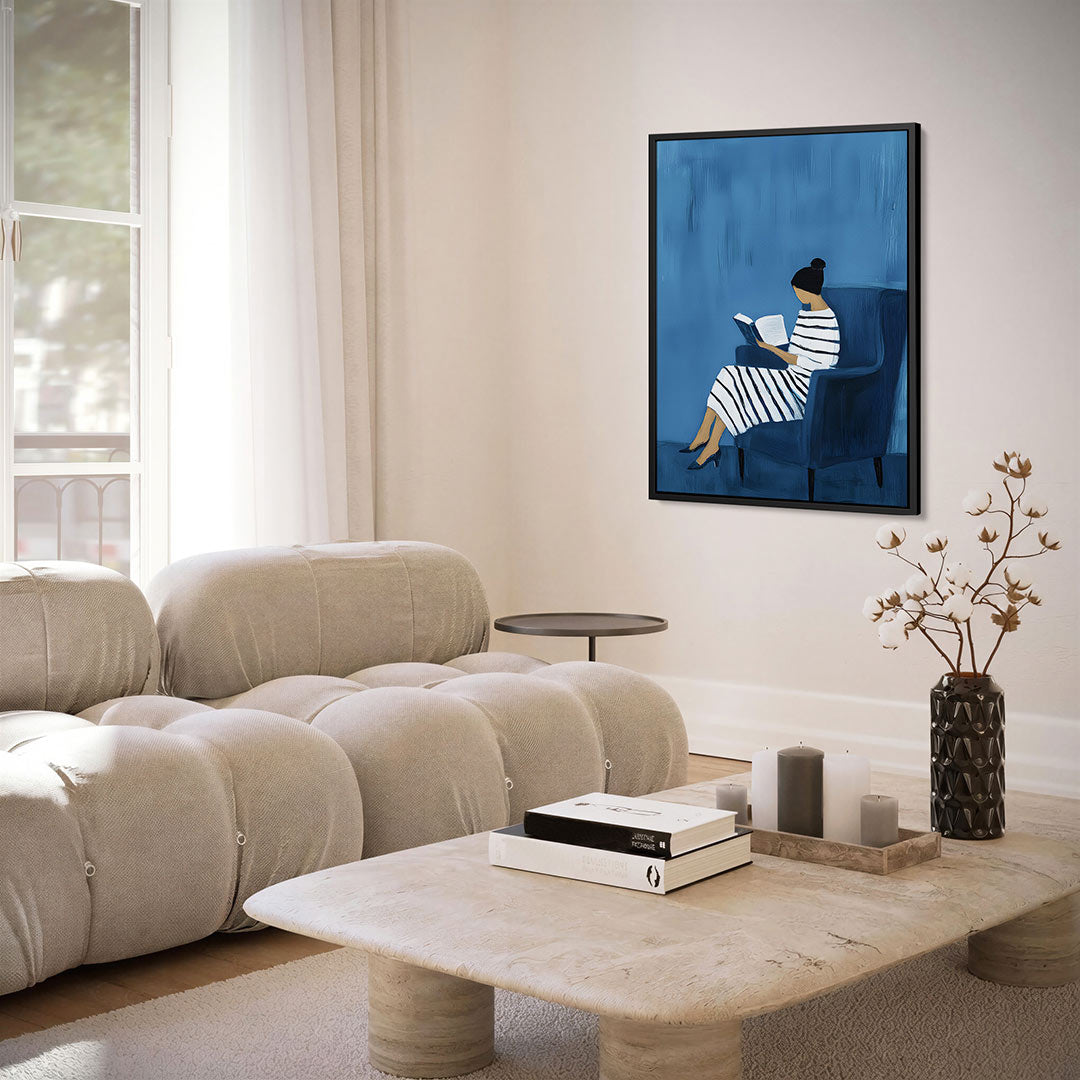 Lezende vrouw – kunstwerk als stijlvolle wanddecoratie