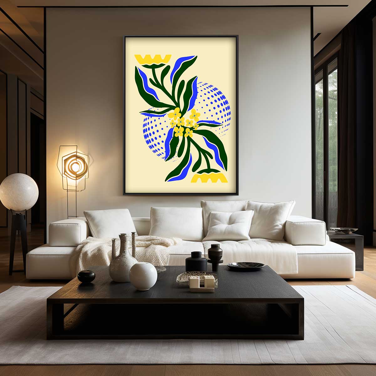 Bloemig Fantasie Kunstwerk – dibond wanddecoratie in staand formaat