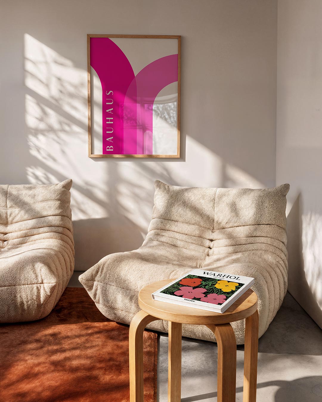 Kleurvlakken en lijnen – geometrische Bauhaus poster in staand formaat