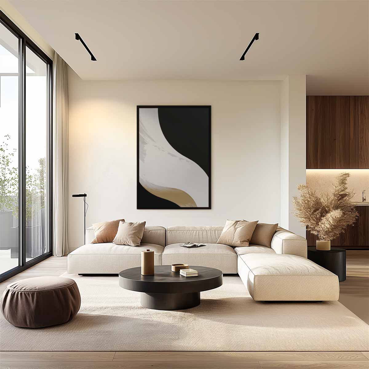 Stroming van Stilte – plexiglas wanddecoratie in portret formaat