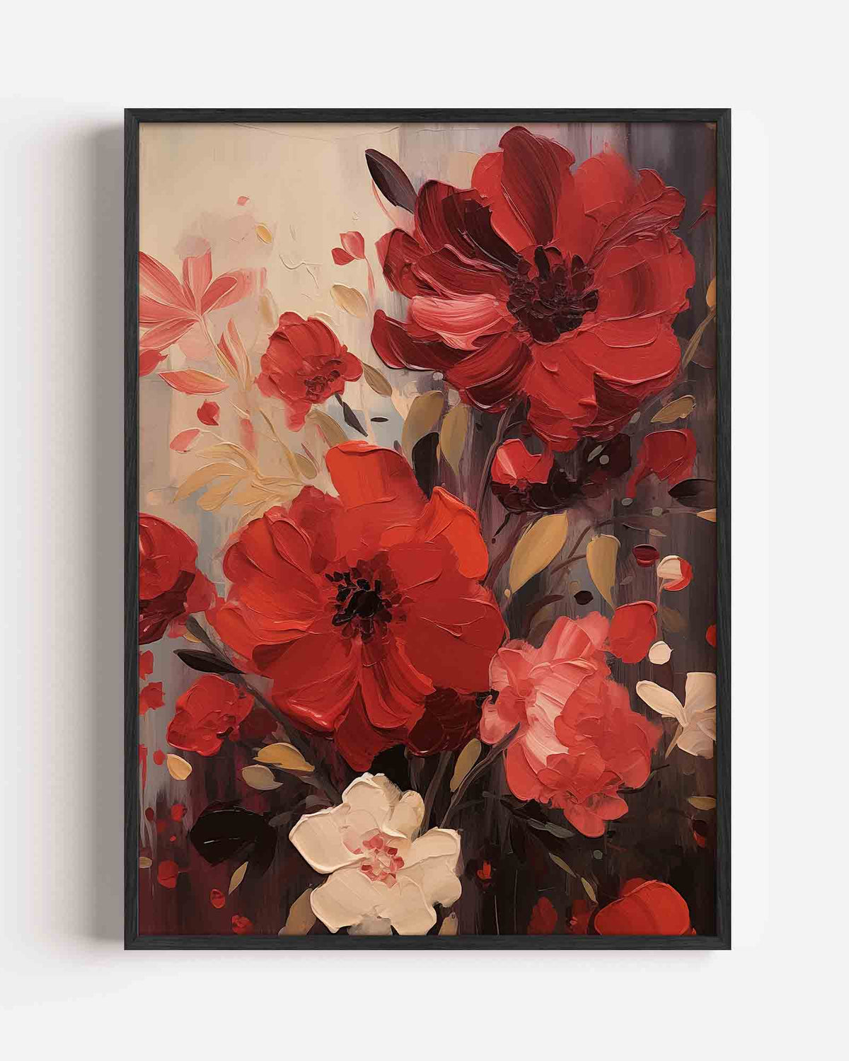Rode bloemen – bloemen portret poster als wanddecoratie