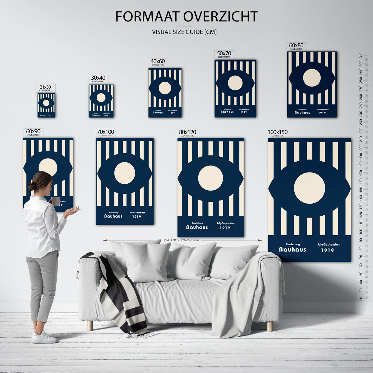 Vorm en balans – geometrische poster in Bauhaus-stijl van WallArtistic