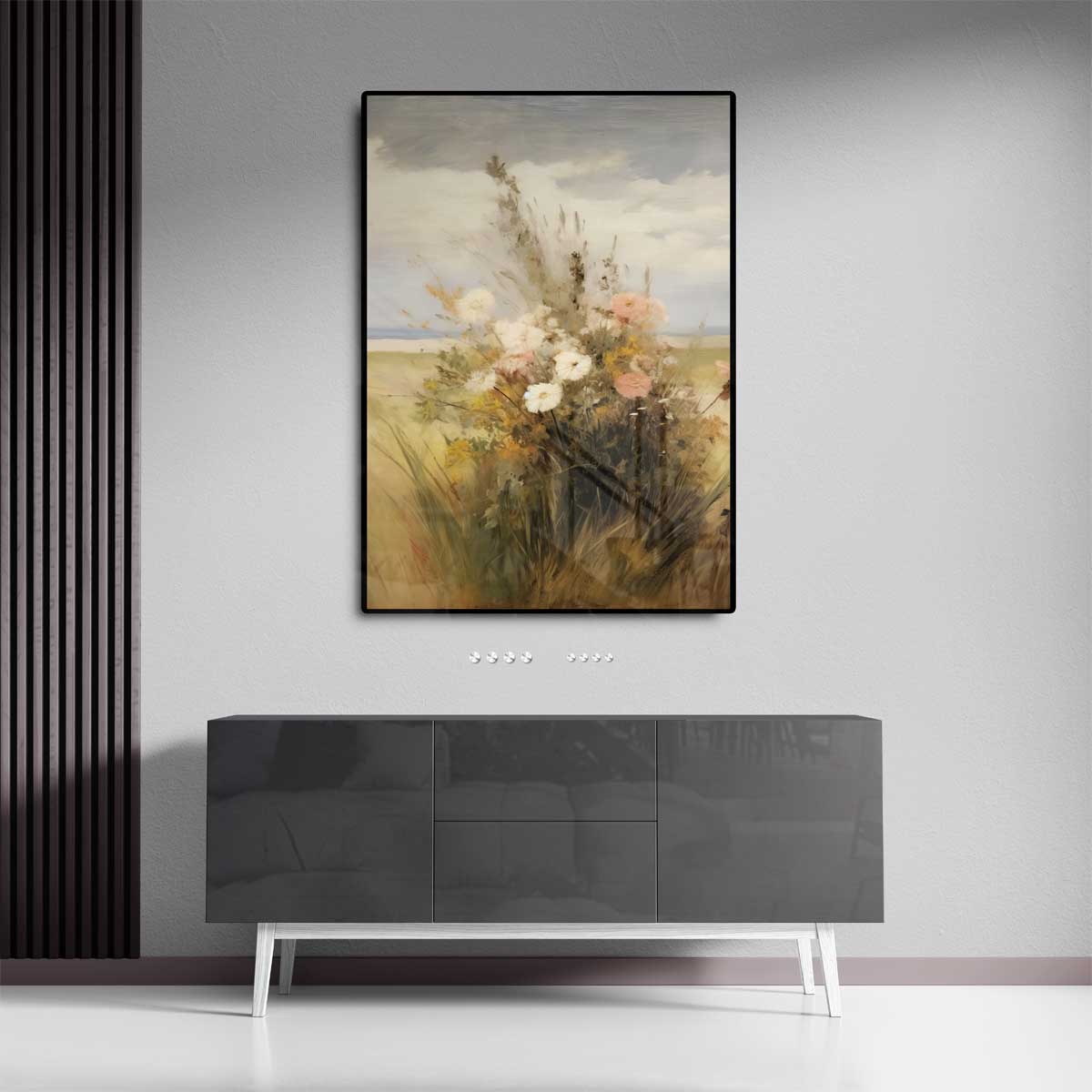 Zomerbloemen in de Wind – canvas kunstwerk als wanddecoratie