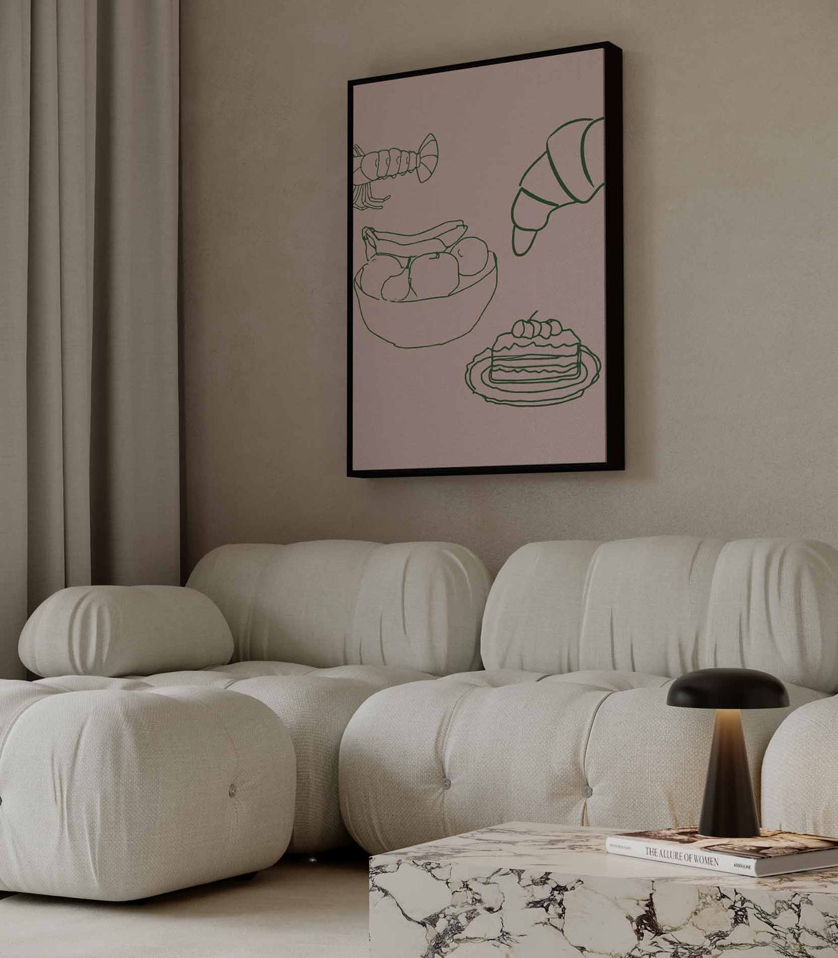 Smakelijke Momenten Illustratie – modern portret kunstwerk van WallArtistic