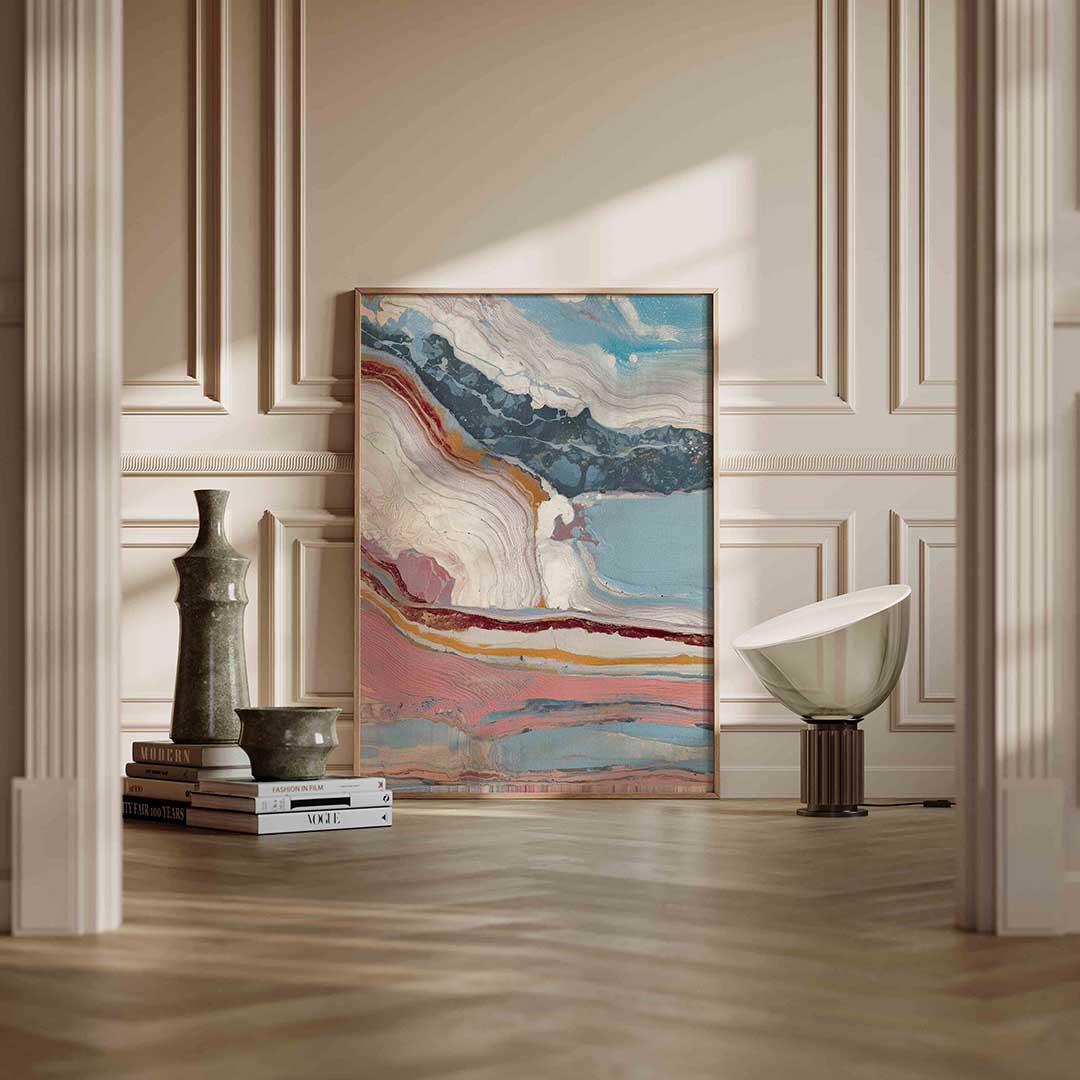 Abstracte lagen – staande abstracte wanddecoratie van WallArtistic