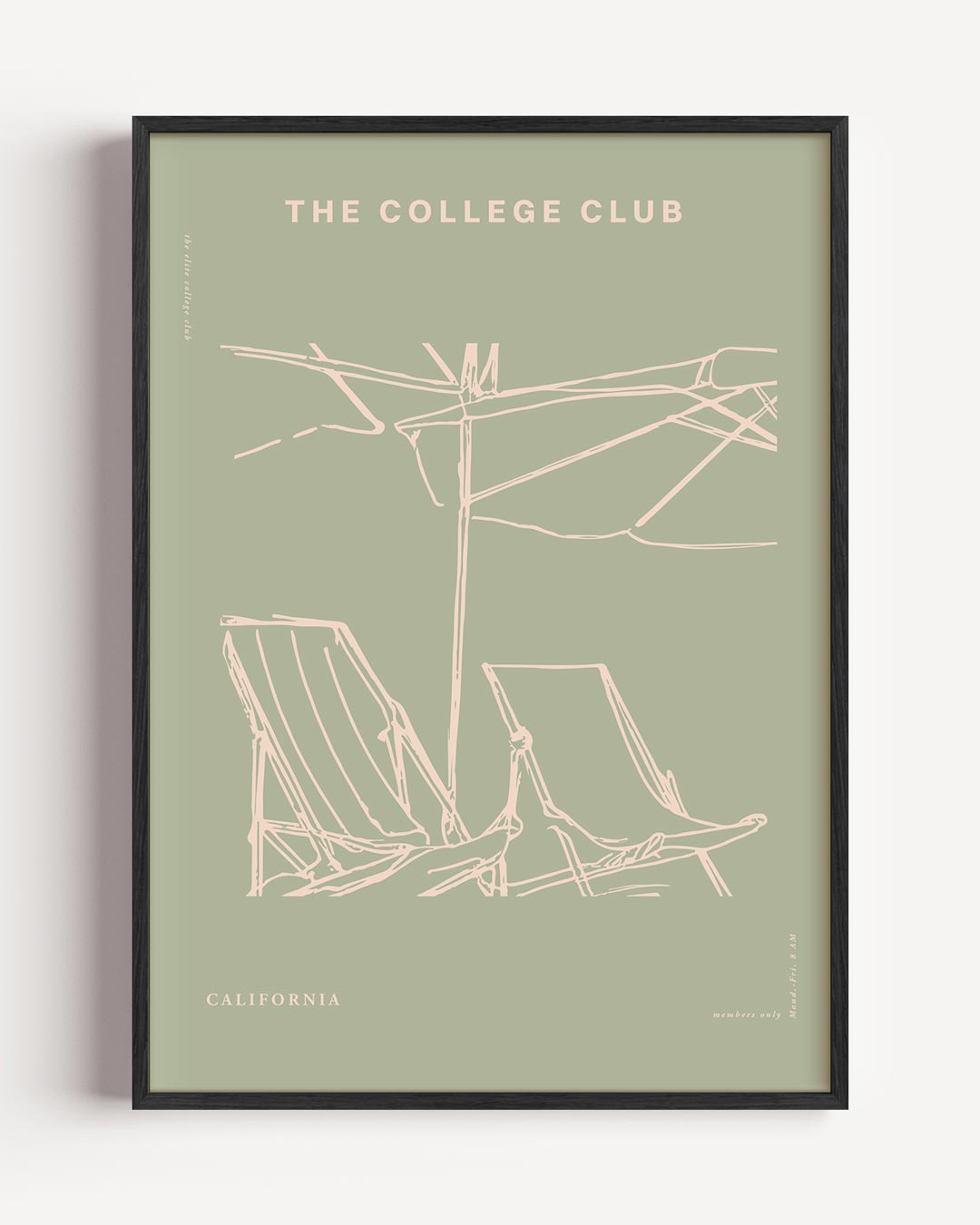 Stijlvolle Californische College Club – College Club portret poster als wanddecoratie