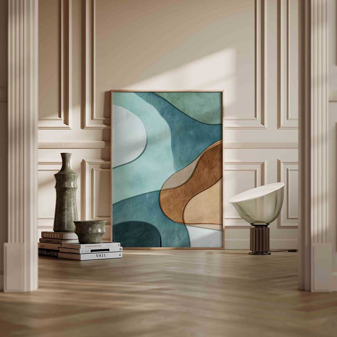 Abstracte vormen – staande abstracte wanddecoratie van WallArtistic