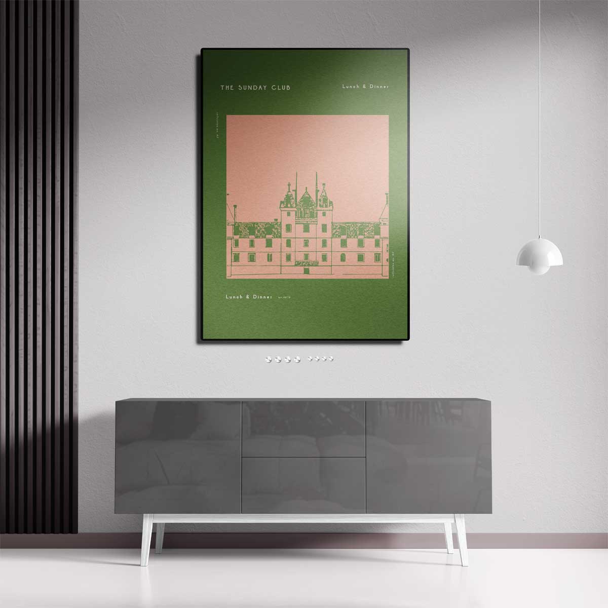 The Sunday Club Menu Illustratie – canvas kunstwerk als wanddecoratie
