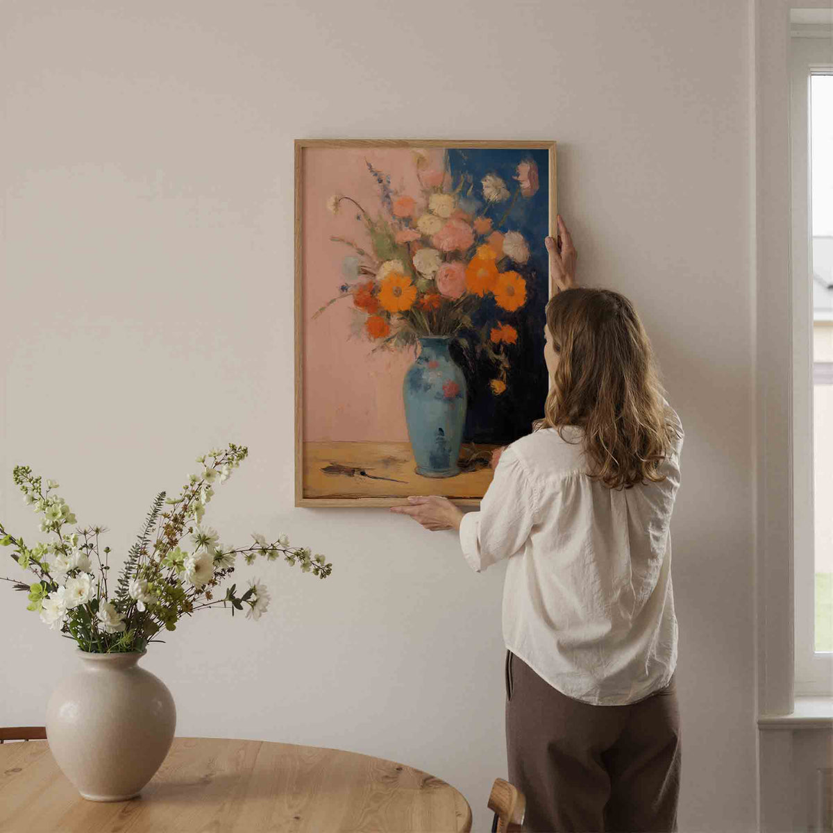 Bloemen in vaas – botanische wandkunst als portret poster