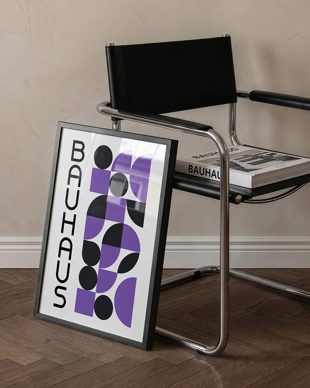 Vorm en balans – staande Bauhaus poster voor aan de muur