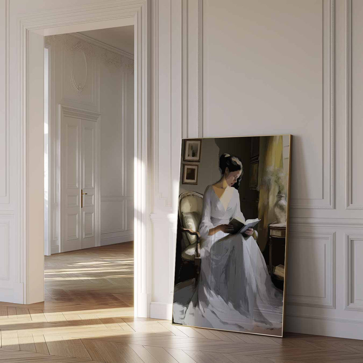 Elegante Leeshoek – paas poster als vrolijke staande wanddecoratie