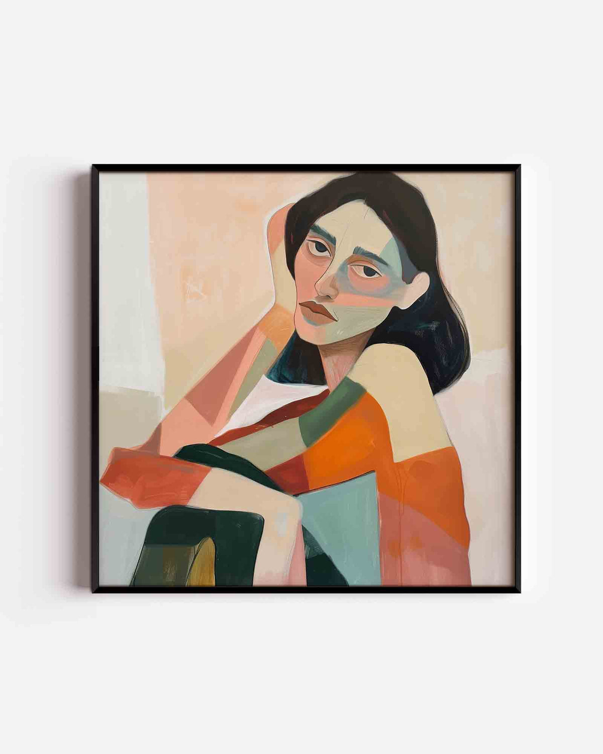 Vrouwelijk portret – design vierkante poster als wanddecoratie