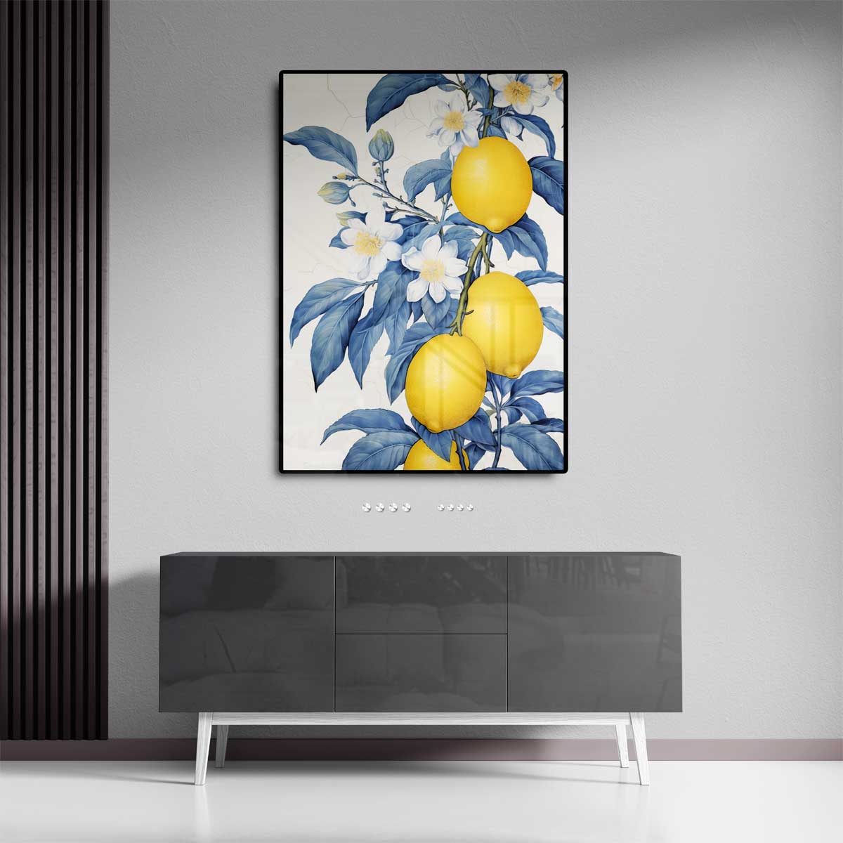 Frisse Citroen Bloesem – dibond wanddecoratie in staand formaat