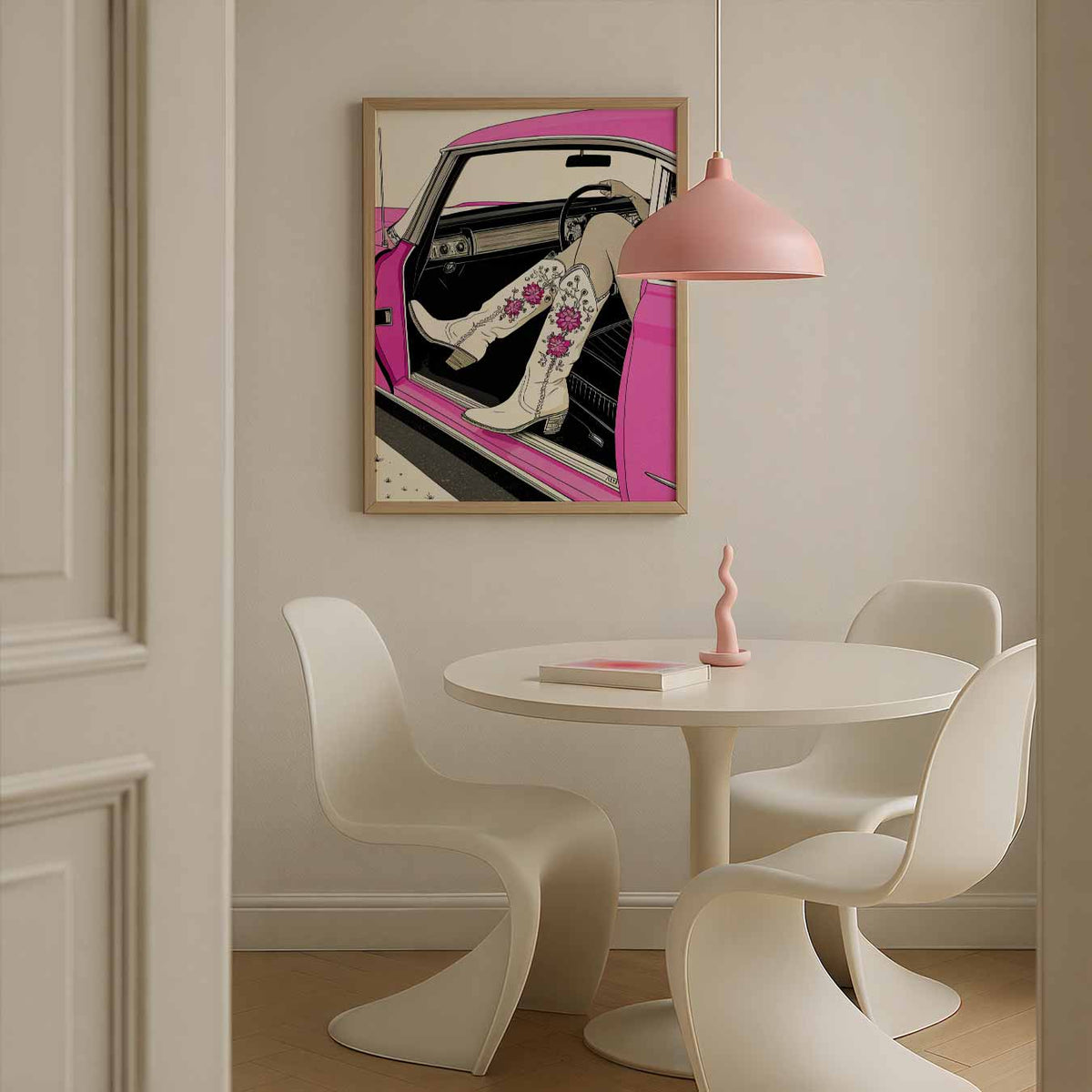 Stijlvolle Retro Roadtrip – staande paas wanddecoratie van WallArtistic