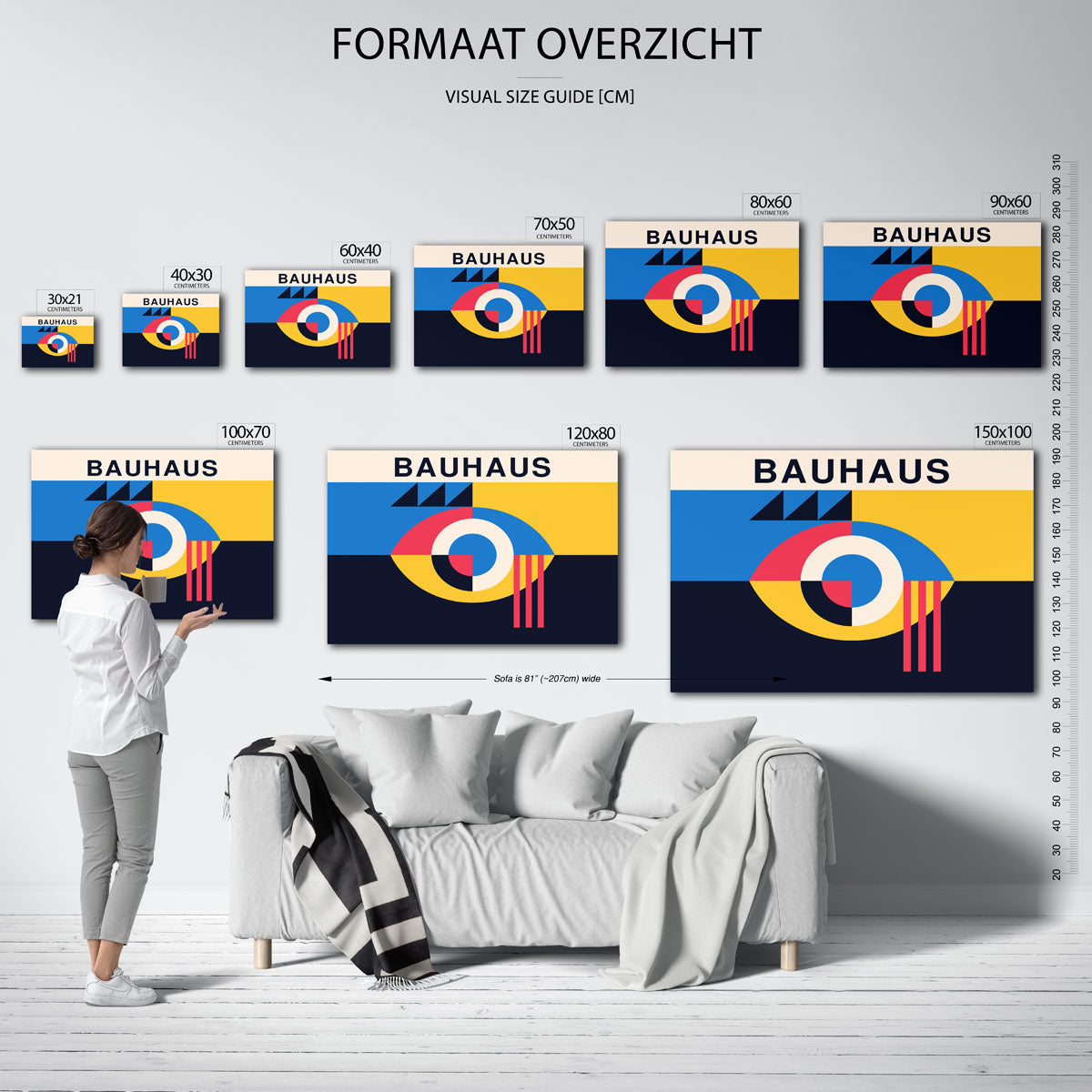 Vorm en kleur – Bauhaus poster als geometrische wanddecoratie