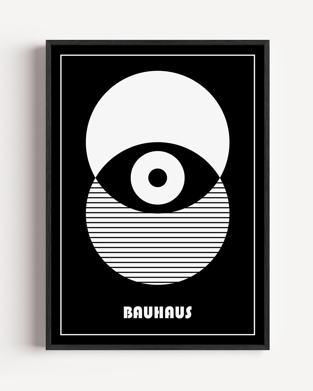 Cirkelpatroon en lijnen – staande Bauhaus poster als wanddecoratie