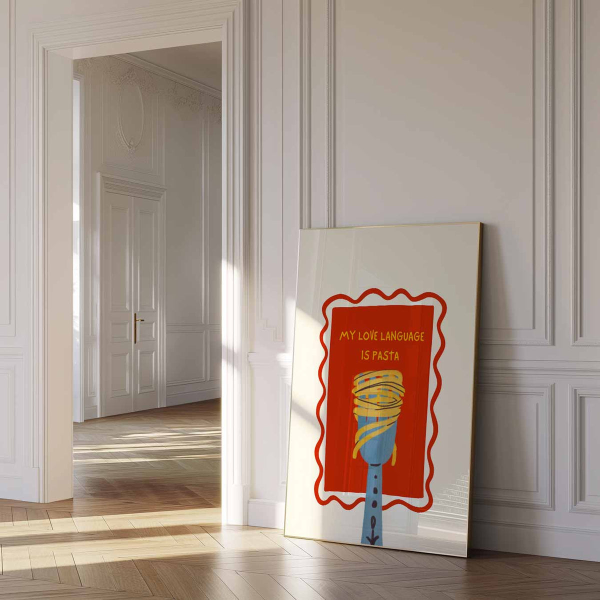 Pasta Liefdestaal – zomer poster als frisse staande wanddecoratie