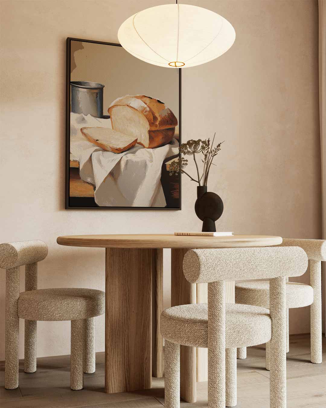 Rustiek Brood Stilleven – canvas wanddecoratie in portret formaat