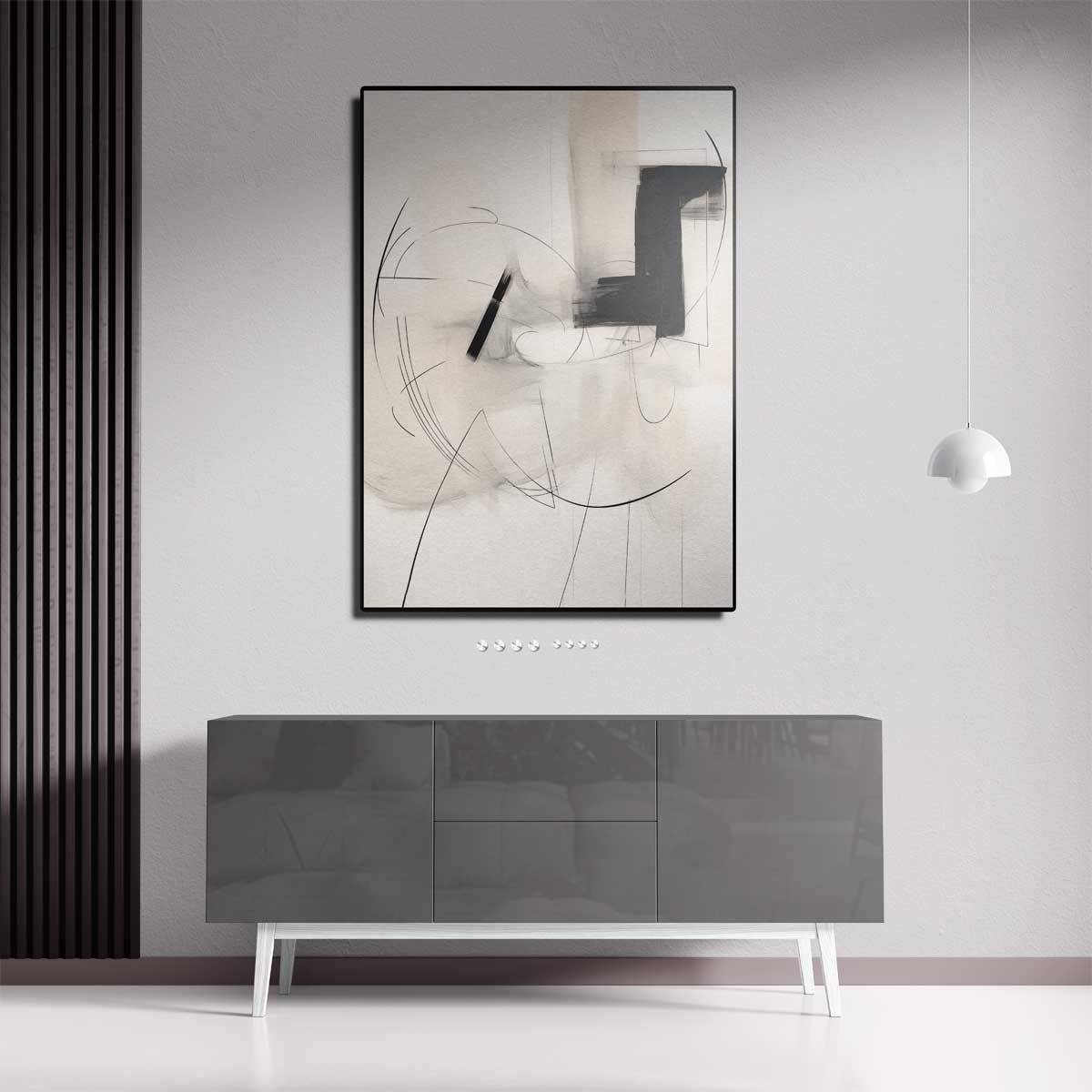 Spel van Lijnen en Vormen – dibond kunstwerk als wanddecoratie