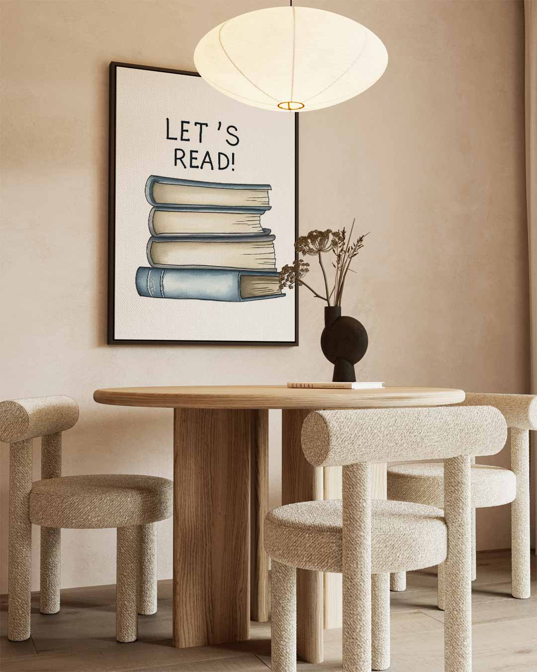 Let's Read Kunstopdruk – kunstwerk met zwarte baklijst