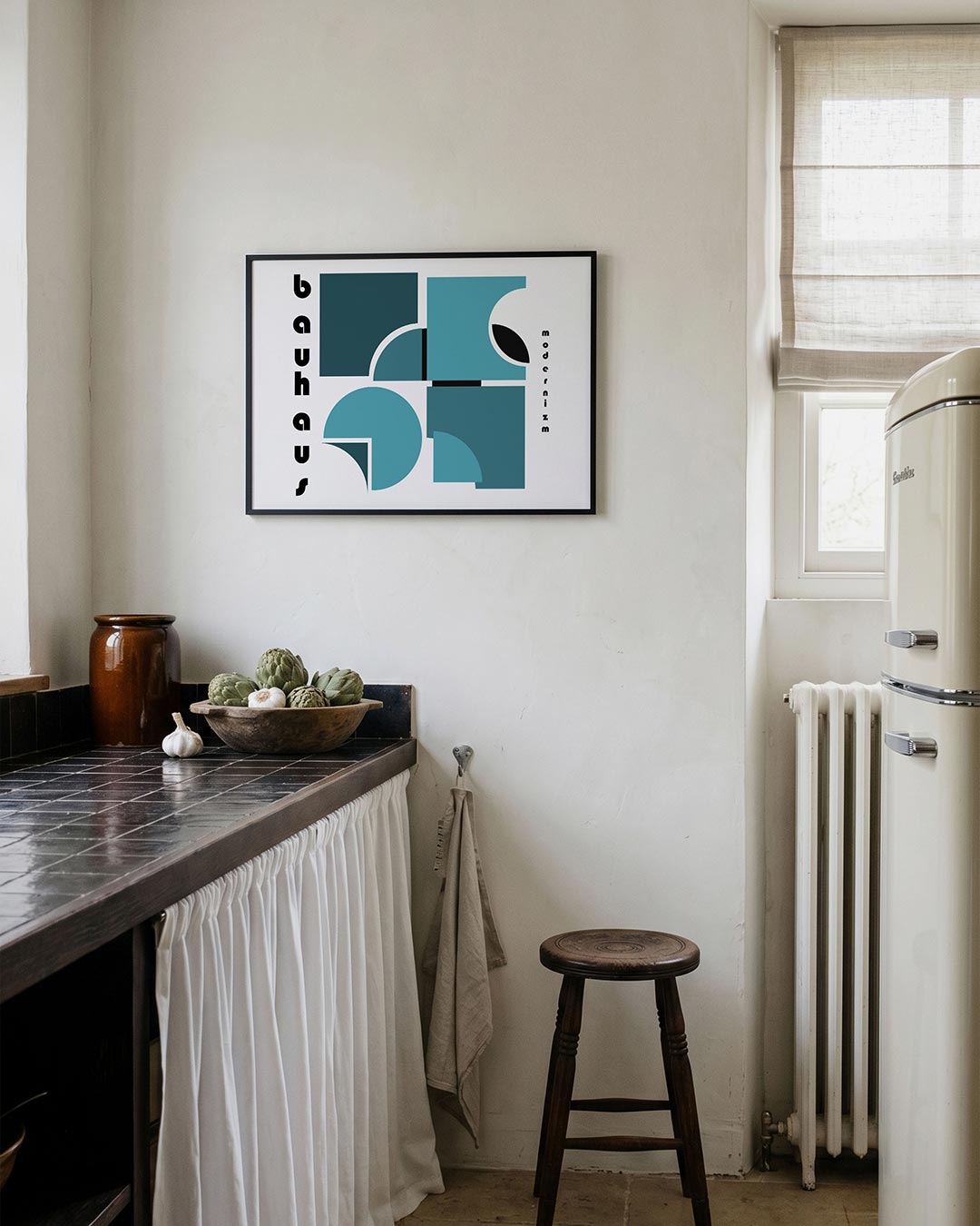 Vorm en balans – geometrische poster in Bauhaus-stijl van WallArtistic