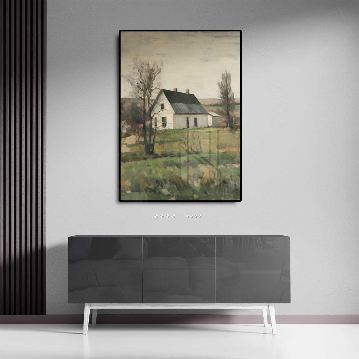 Rustiek Landhuis op het Platteland – plexiglas kunstwerk als wanddecoratie