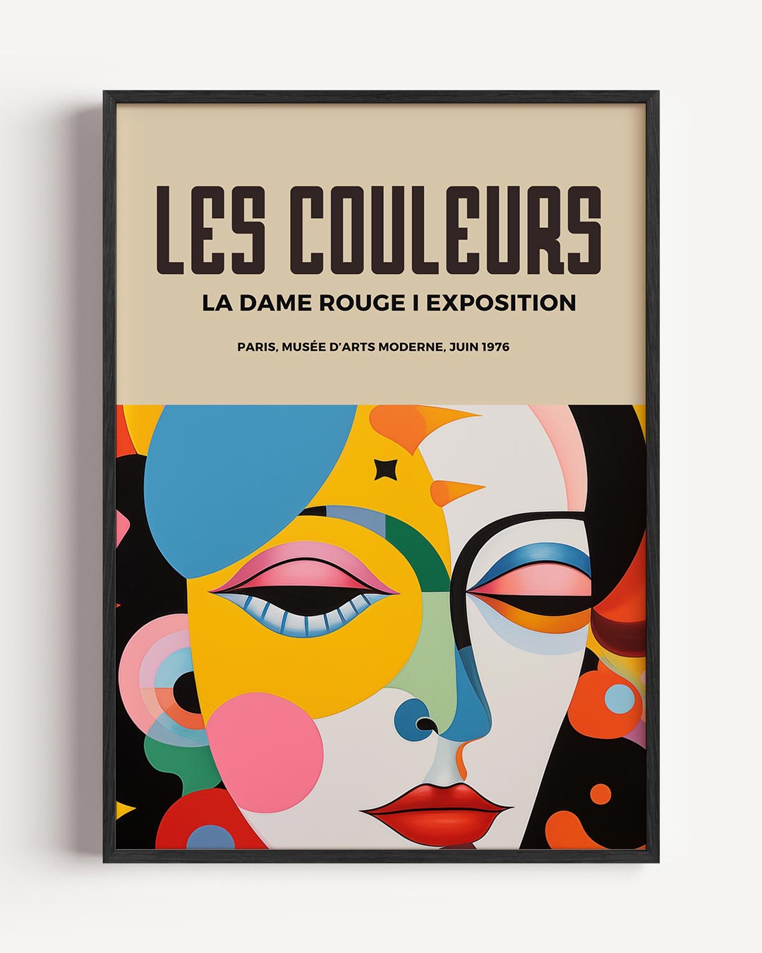 Kleurrijke Moderne Kunstposter – typografie portret poster als wanddecoratie