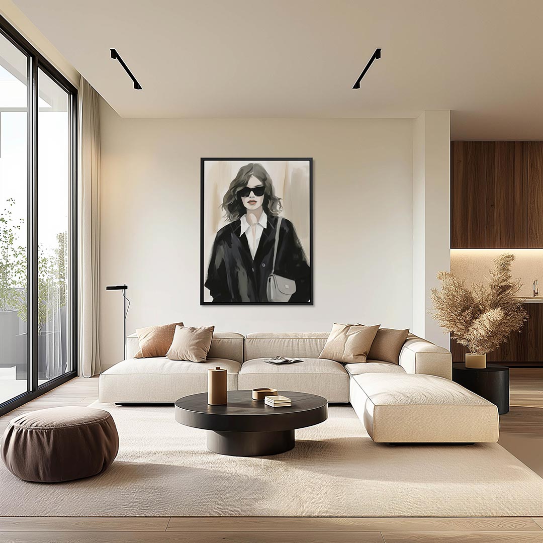 Stijlvolle vrouw – moderne staande wandkunst