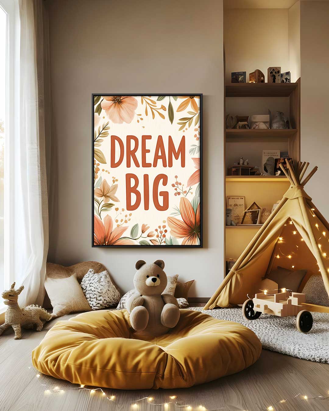 Dromerige Bloemen Inspiratie Poster – staand kunstwerk voor modern interieur