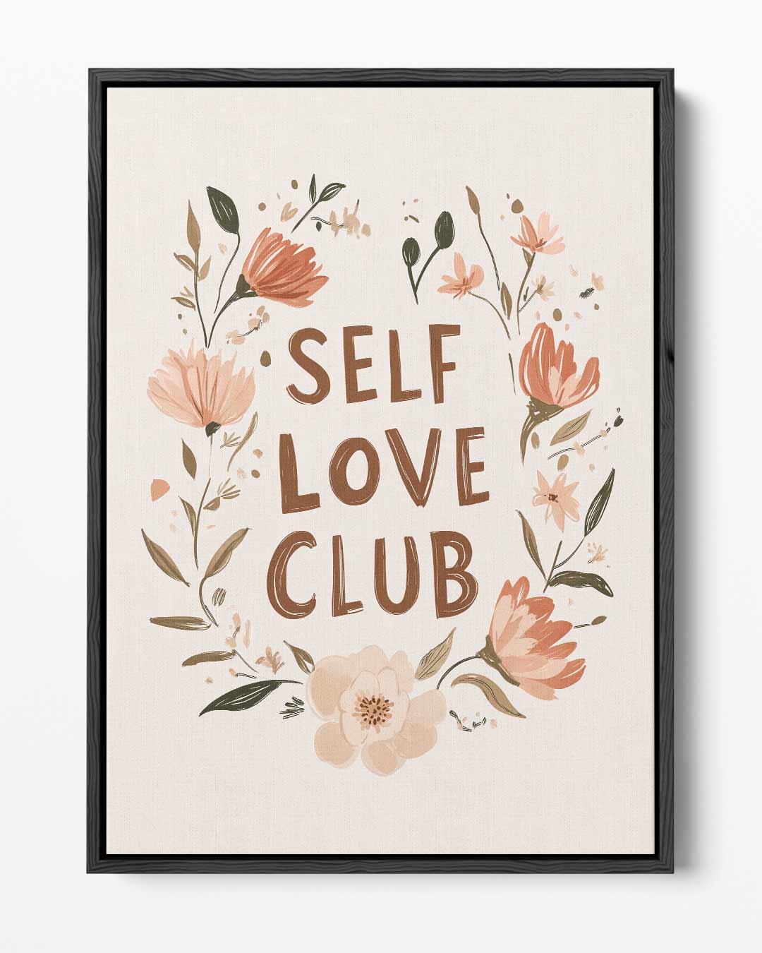 Self Love Club Bloemenposter – portret kunstwerk als wanddecoratie
