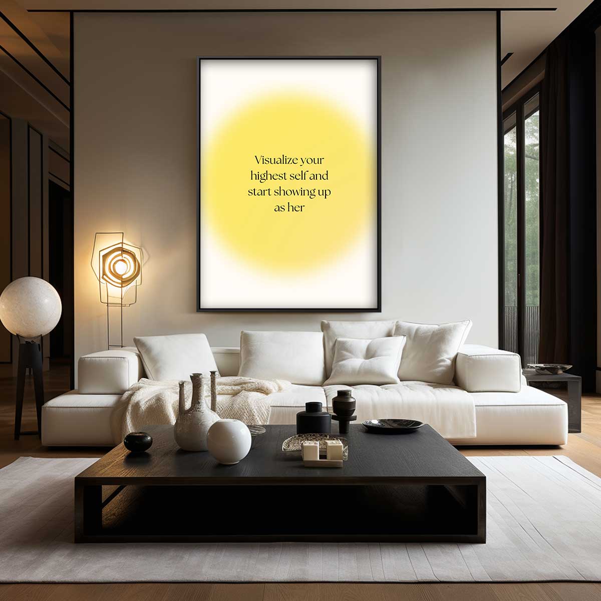 Inspirerend zelfportret quote – dibond wanddecoratie in staand formaat