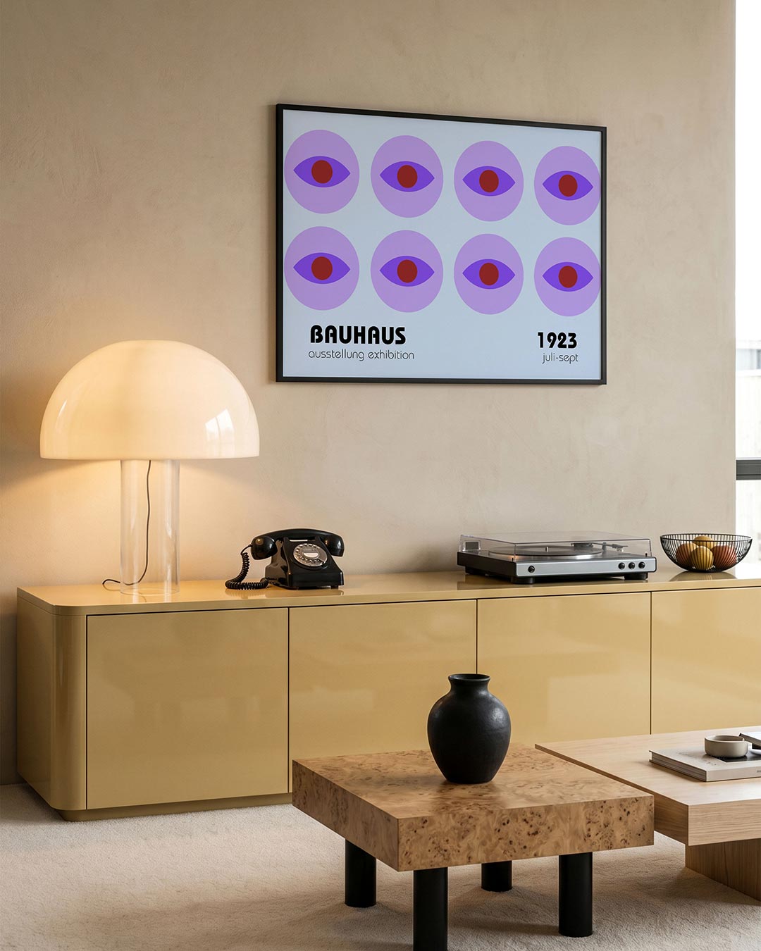 Oogvormen en ritme – moderne Bauhaus wandkunst als poster