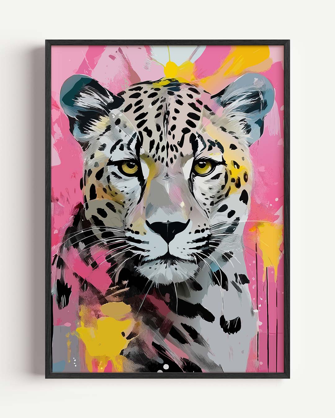 Kleurrijke Luipaardkunst – dieren portret poster als wanddecoratie
