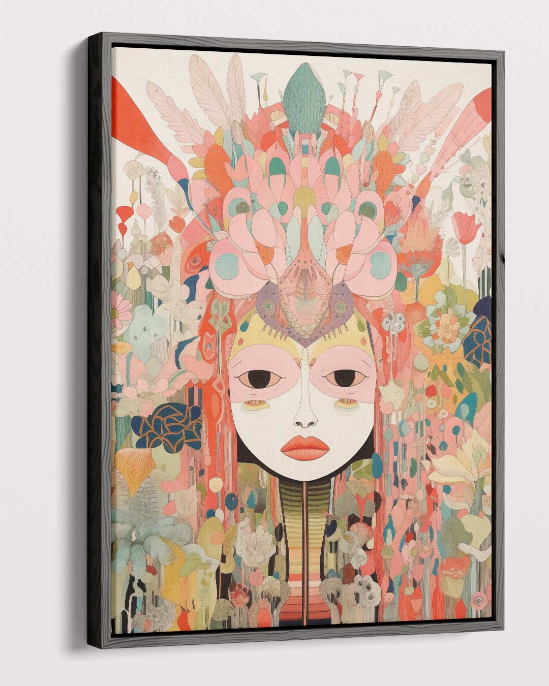 Vrolijke Fantasiegezichten – canvas wanddecoratie in portret formaat