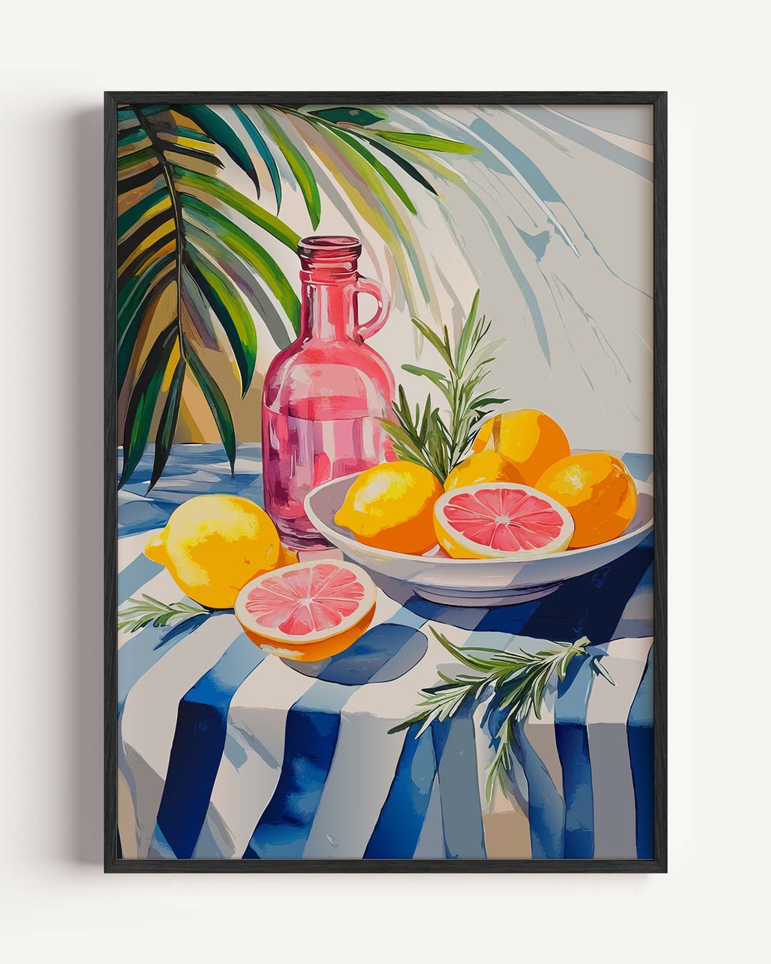 Tropische Vruchten en Palmbladeren – keuken portret poster als wanddecoratie