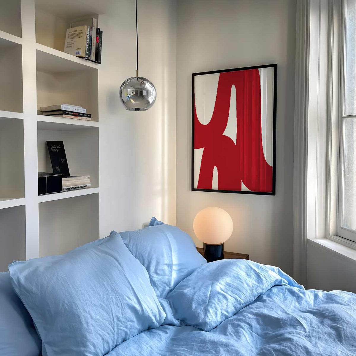 Stijlvolle Rode Abstracte – abstracte poster als moderne staande wanddecoratie