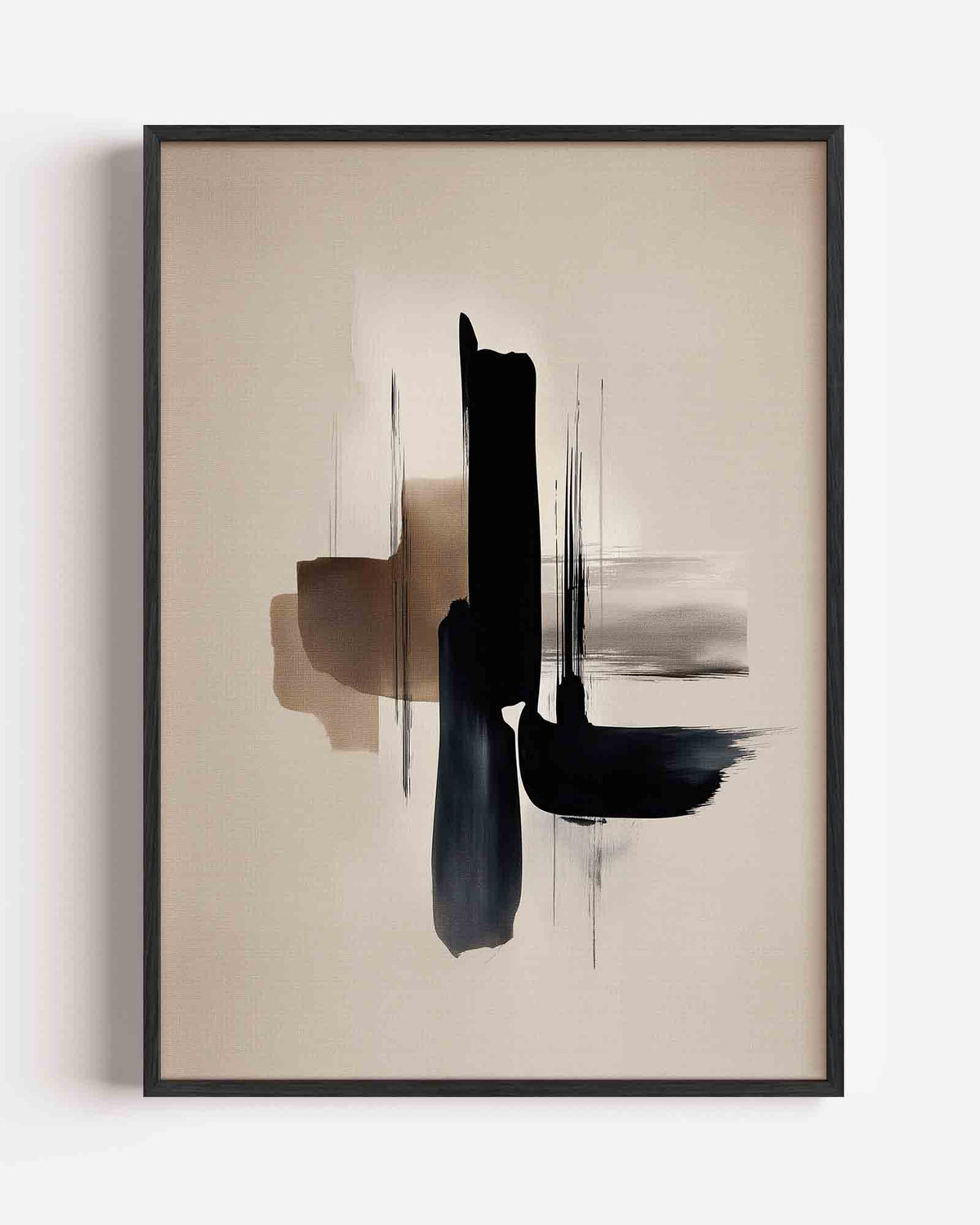 Abstracte penseelstreken – abstracte portret poster als wanddecoratie