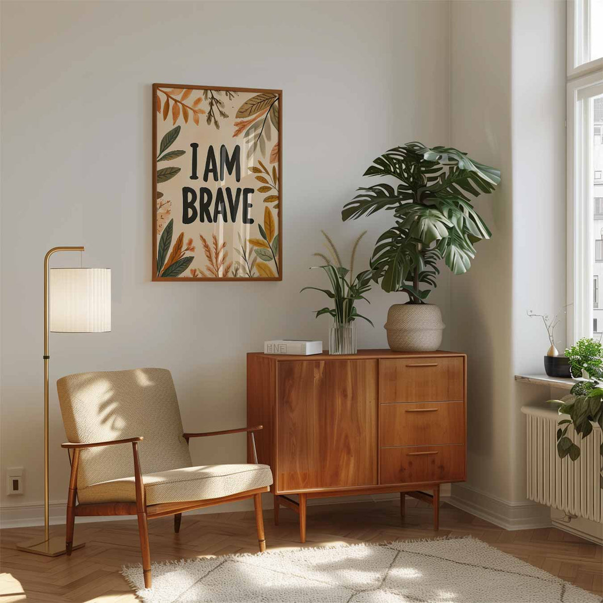 Dappere Quote Botanische – speelse wandkunst als portret kinderposter