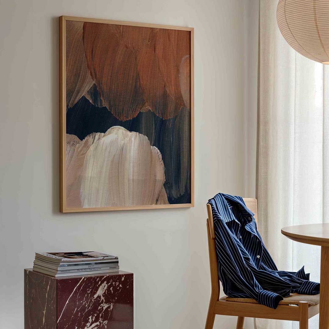 Abstracte penseelstreken – artistieke poster in staand formaat