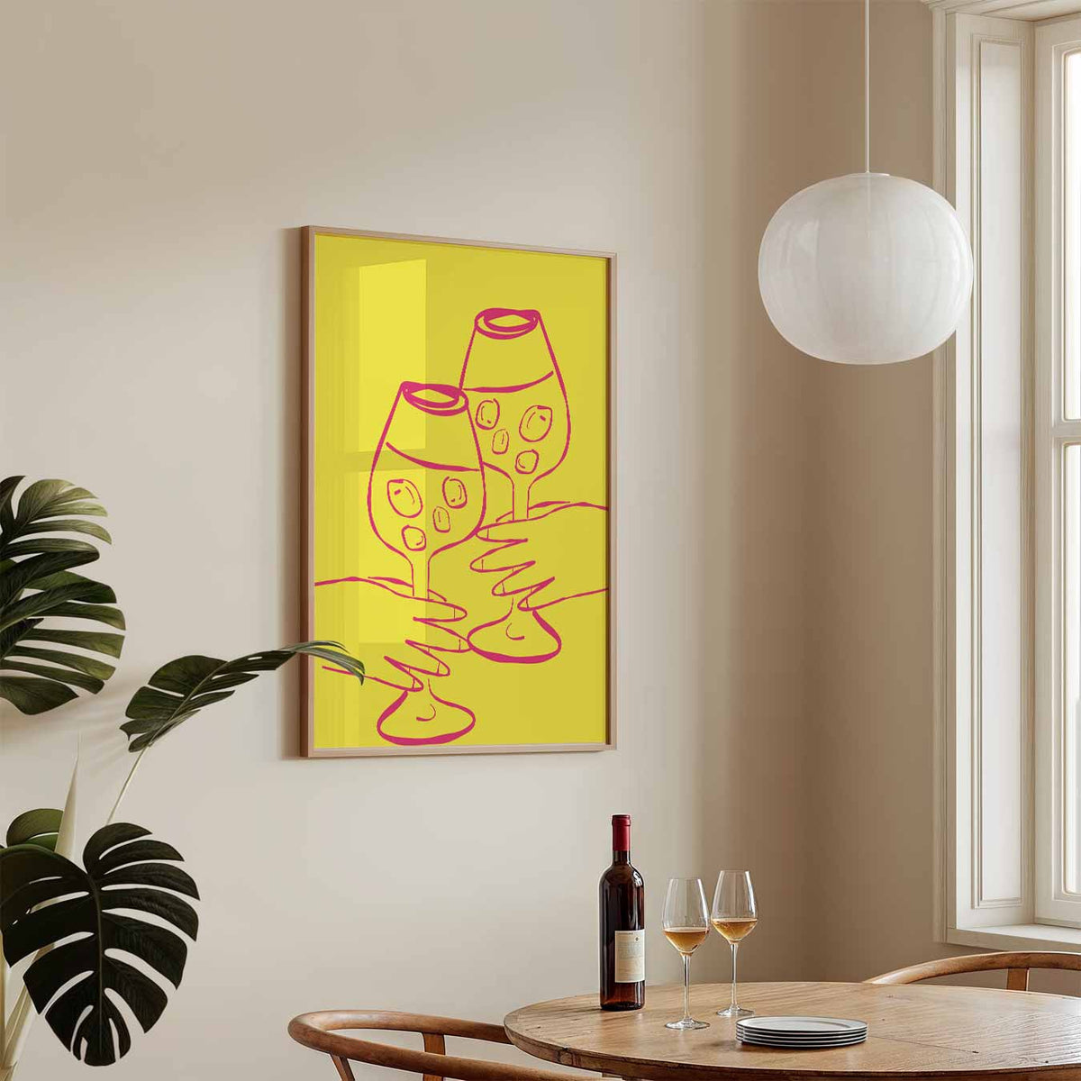 Sprankelende Cheers – keukenposter in staand formaat
