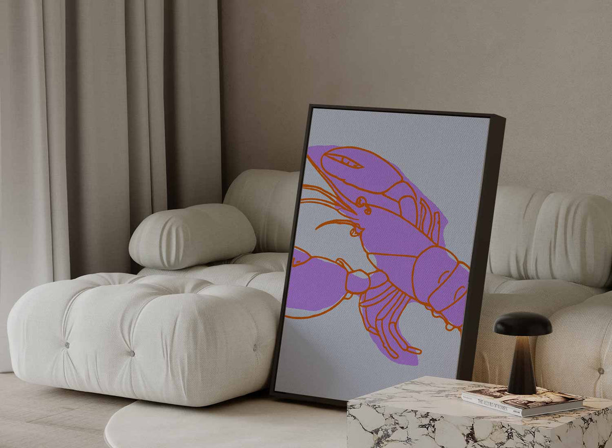 Kleurrijke Kreeft in Abstract – plexiglas wanddecoratie in portret formaat