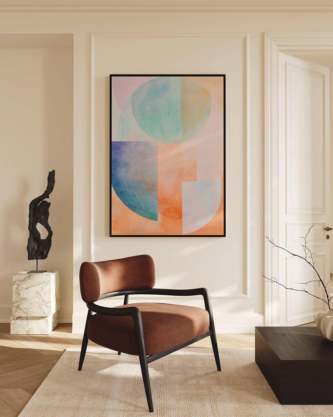 Vormen en kleuren – staand wanddecoratie kunstwerk