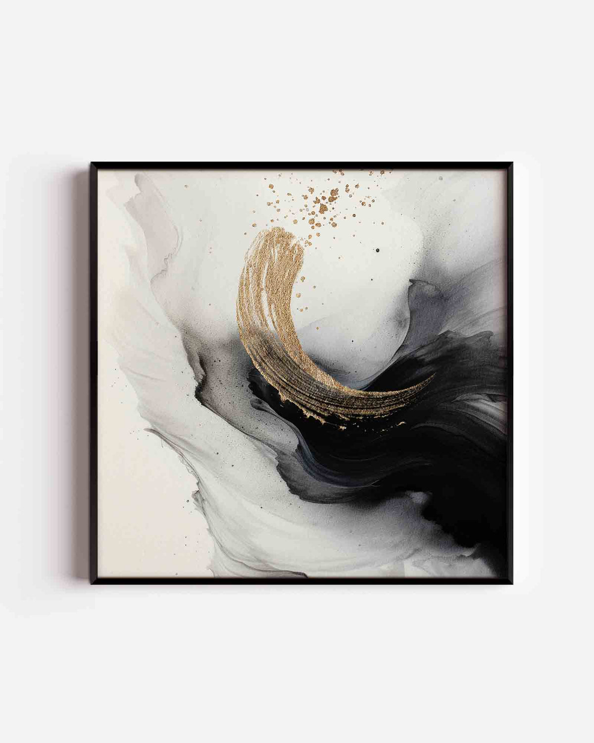 Abstracte penseelstreek – zacht abstracte vierkante poster als wanddecoratie