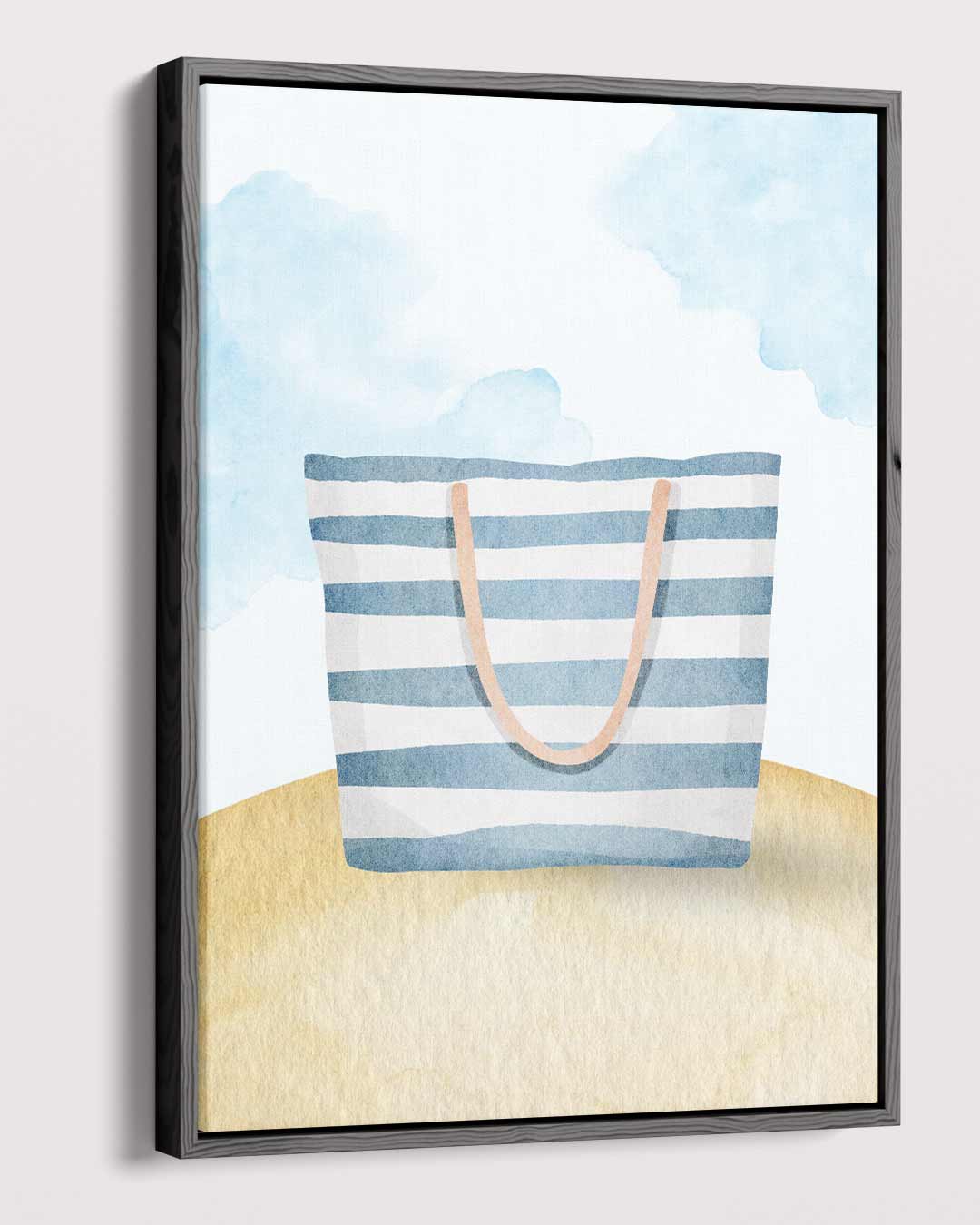 Strandtas Illustratie – canvas kunstwerk als wanddecoratie